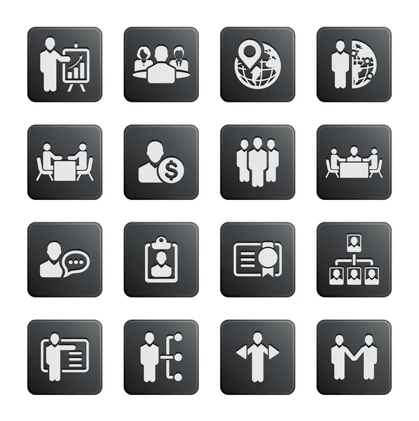 Iconos de gestión empresarial y recursos humanos — Archivo Imágenes Vectoriales