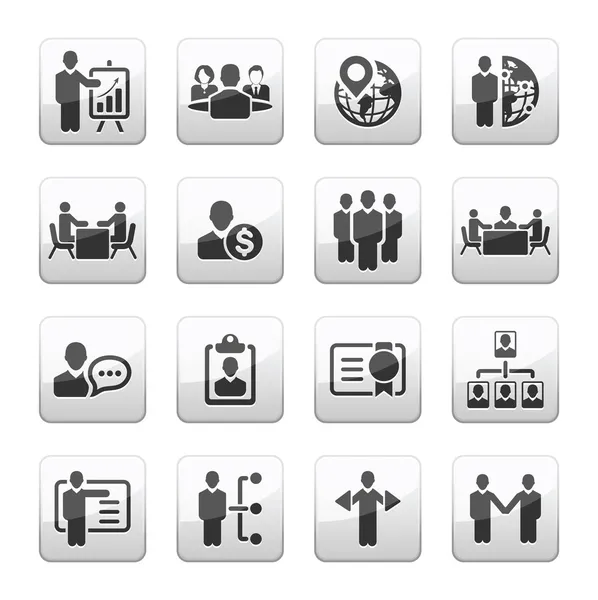 Business management and human resource icons — Stock Vector