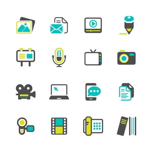 Multimedia Icons colored series — Stock Vector