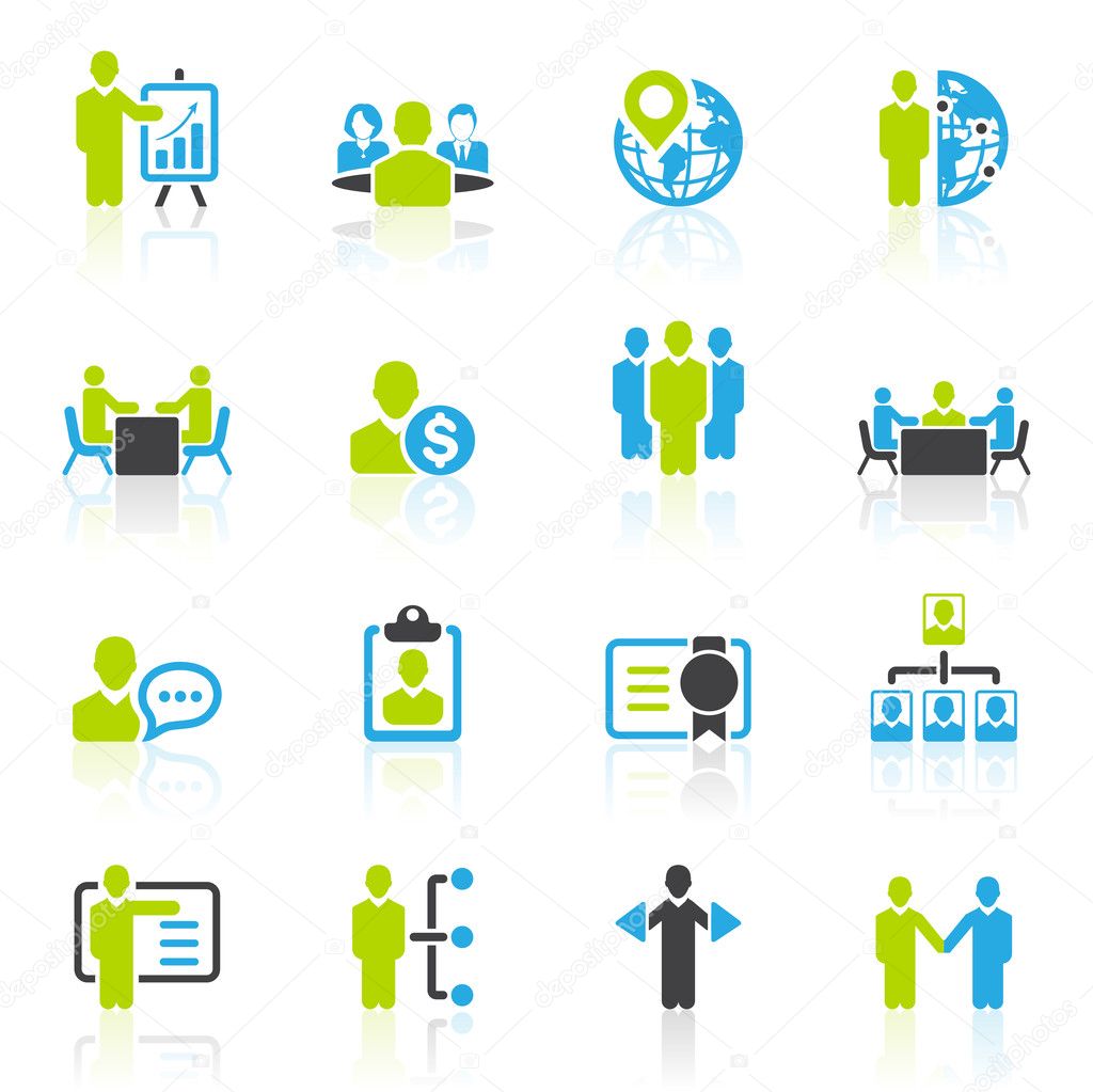 Business management and human resource icons