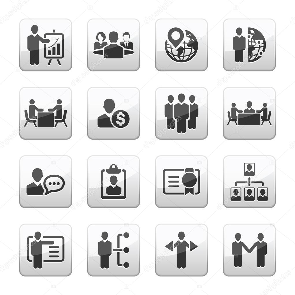 Business management and human resource icons