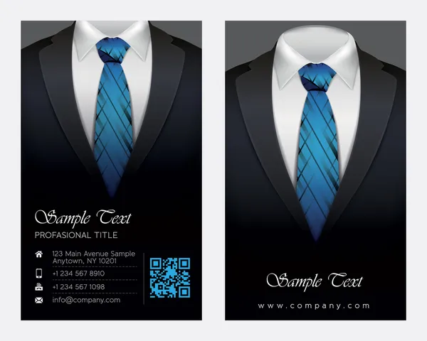 Suit and tuxedo business card — Stock Vector