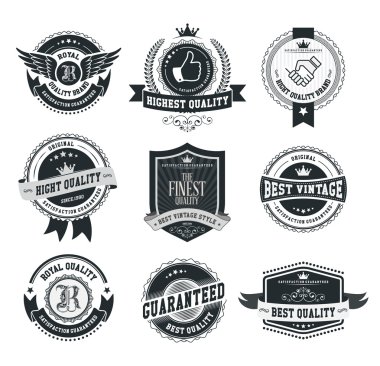 Set of vintage badges and labels clipart
