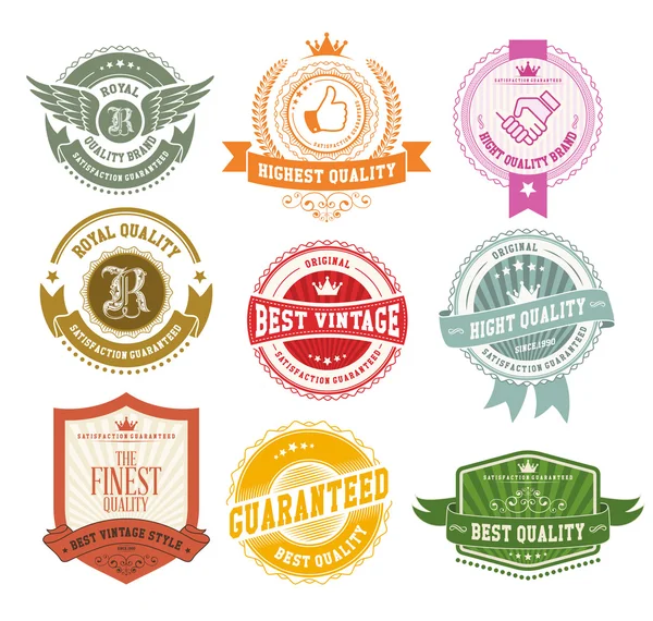Set de insignias y etiquetas vintage — Vector de stock