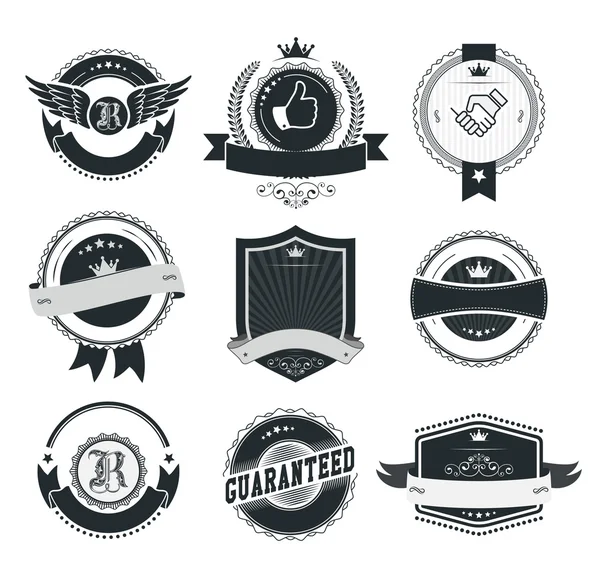 Set of vintage badges and labels — Stock Vector