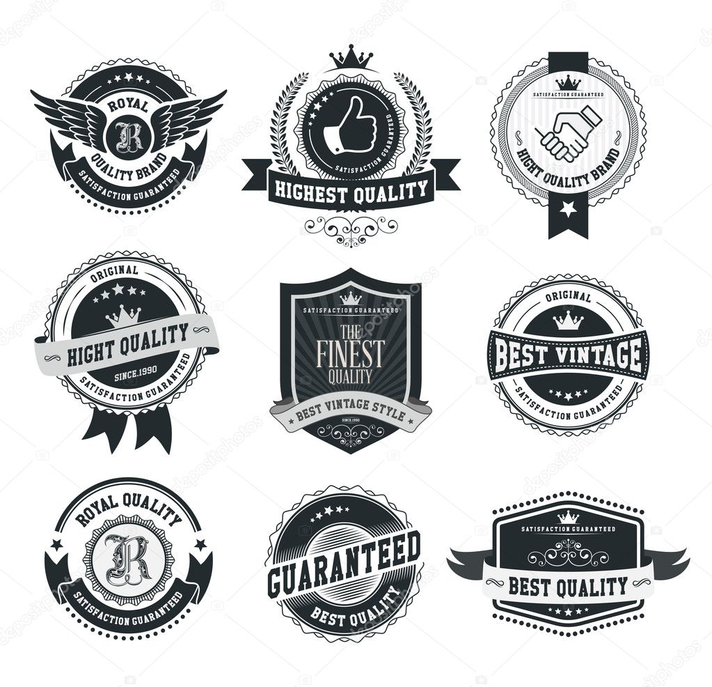 Set of vintage badges and labels Stock Vector Image by ©siak10b #36693495