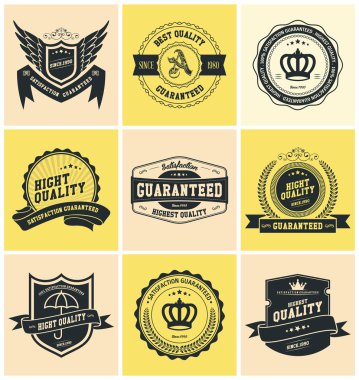 Retro vintage rozetleri ve Etiketler