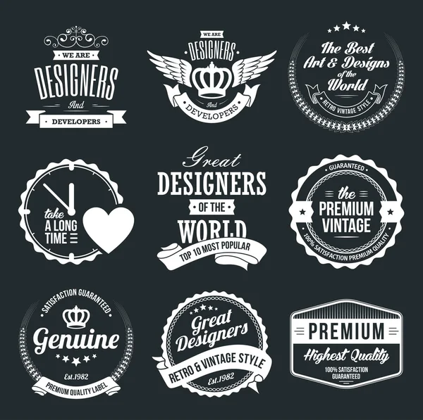 Set de insignias y etiquetas retro vintage — Vector de stock