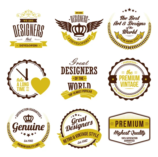 Set of Retro Vintage Badges and Labels — Stock Vector