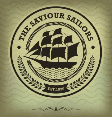 retro Vintage deniz etiketi