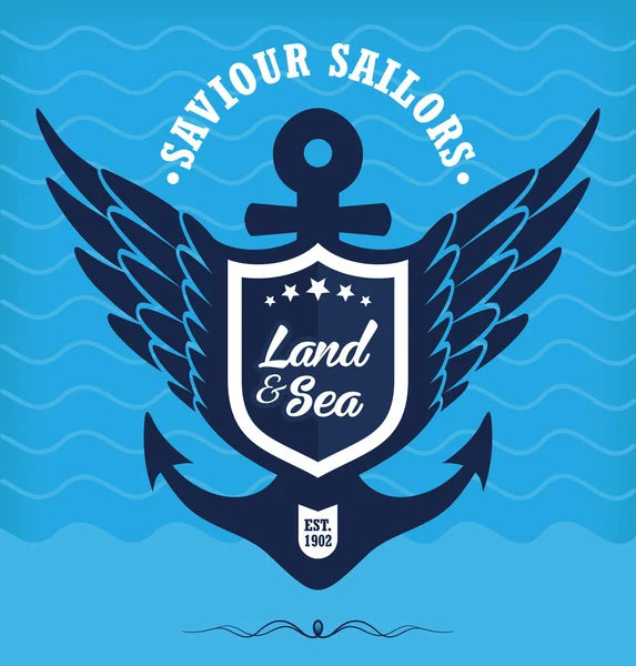 Vintage Retro Nautical Label — Stock Vector