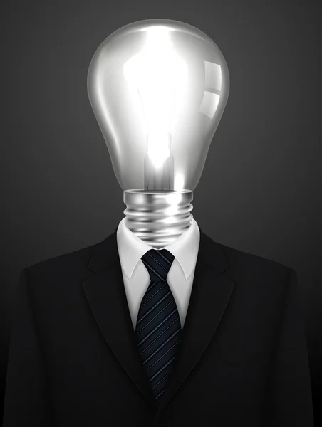 Tuxedo background with light bulb — 图库照片