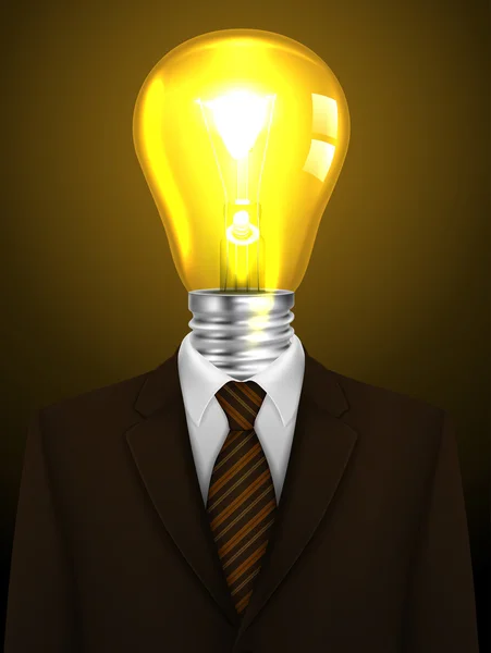 Tuxedo background with light bulb — 图库照片