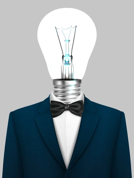 Tuxedo background with light bulb — 图库照片
