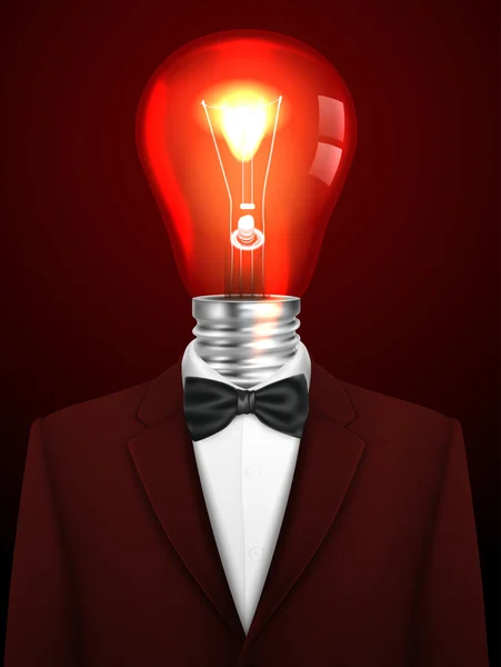 Tuxedo background with light bulb — Stock Photo, Image