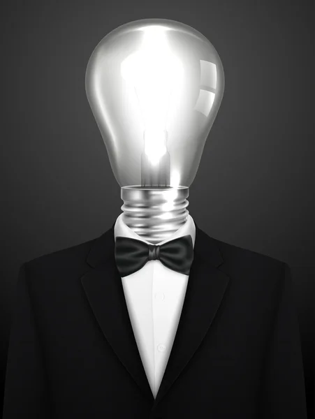 Tuxedo background with light bulb — Stock Photo, Image