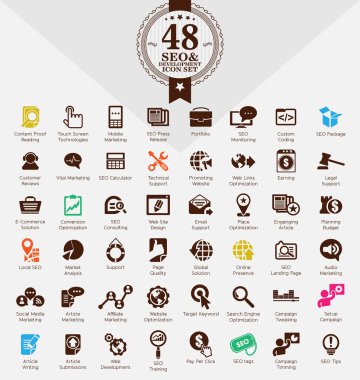 SEO ve geliştirme Icon set