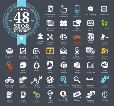 SEO ve geliştirme Icon set
