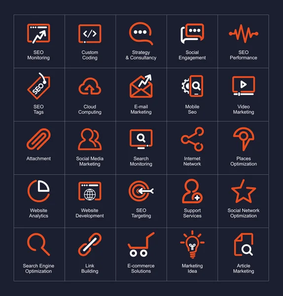 Conjunto de iconos de esquema — Archivo Imágenes Vectoriales