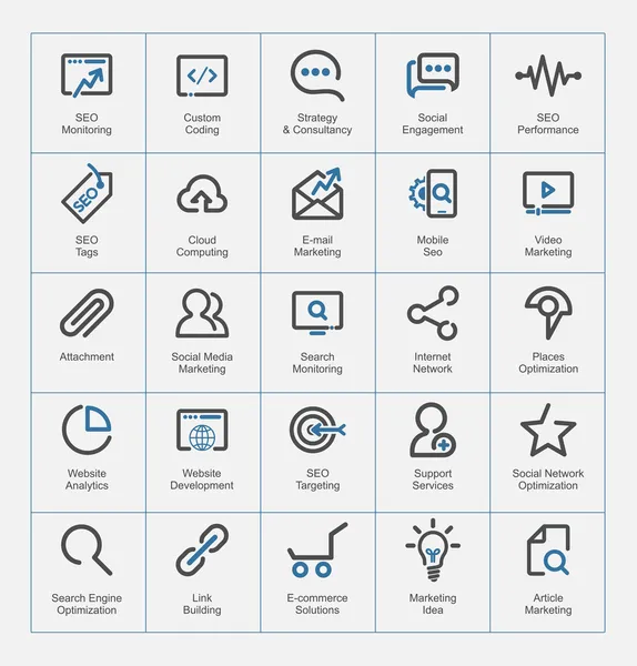 Conjunto de iconos de esquema — Archivo Imágenes Vectoriales