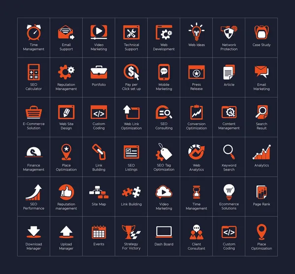 SEO ve geliştirme Icon set — Stok Vektör