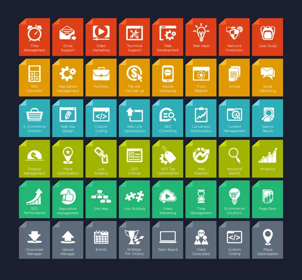 SEO ve geliştirme Icon set