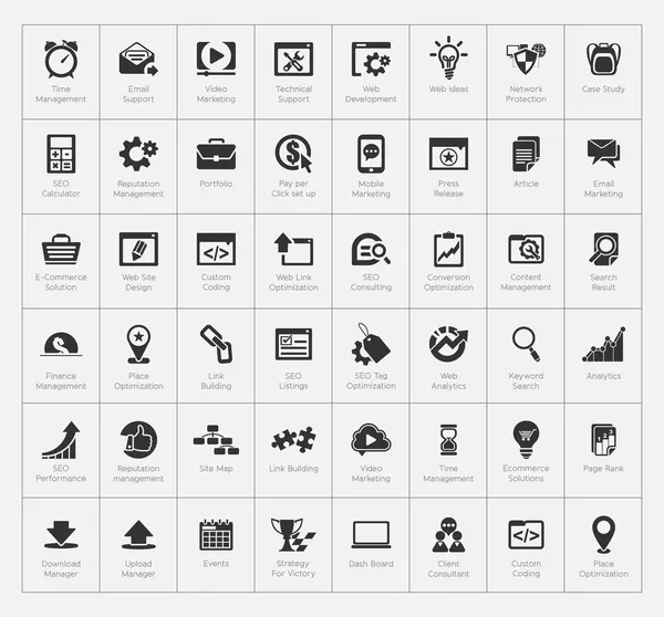 SEO & DEVELOPMENT ICON SET — стоковый вектор