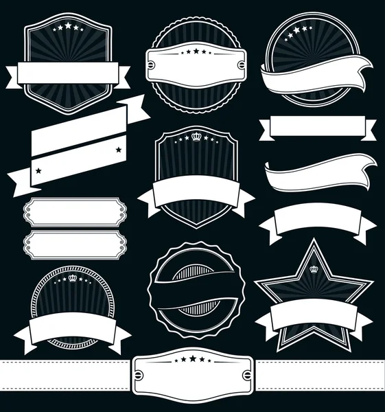 Emblema vintage retrô, etiqueta e bandeira —  Vetores de Stock