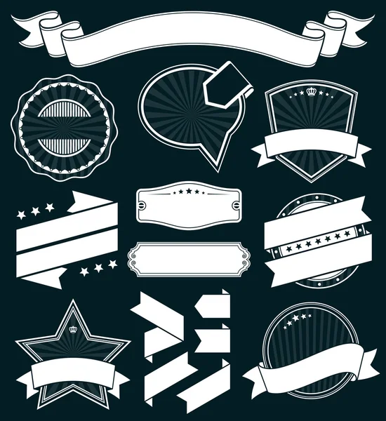 Ribbons and Badges Vector — Stock Vector