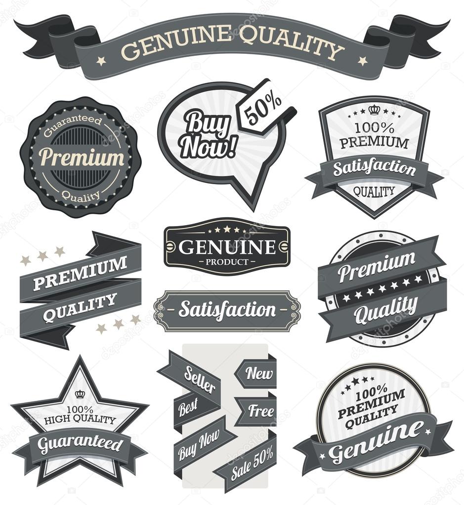 Ribbons and Badges Vector