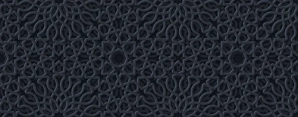 어두운 배경에 패턴의 스타일 라마단의 페르시안 모티프 스타일 의설계에 기하학적 — 스톡 벡터