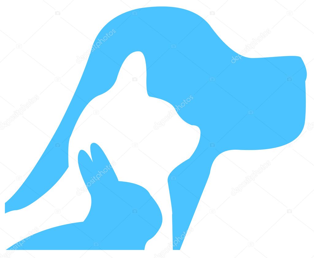 Dog, cat, rabbit logo vector