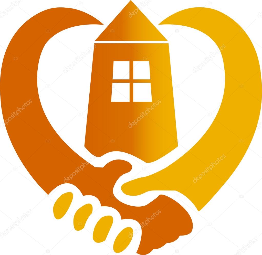 Real estate logo, icon, vector - yellow, orange