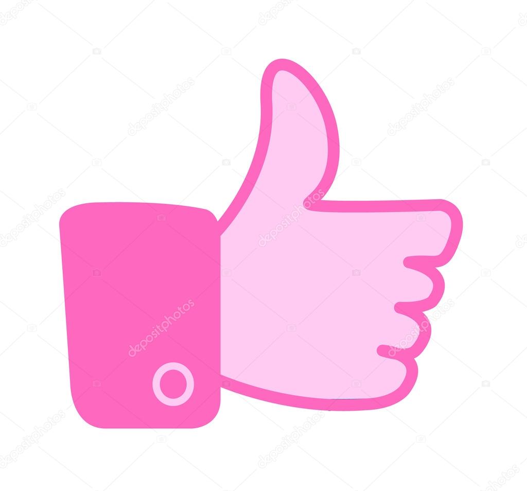 Pink like thumbs up button