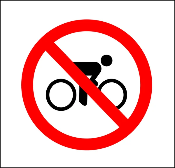 Nenhum sinal de bicicleta — Vetor de Stock