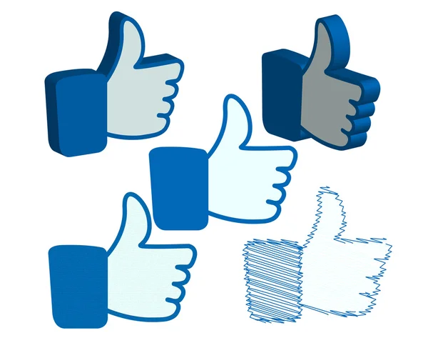 Like thumbs up button set — Stock Vector