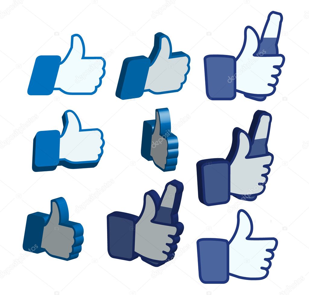 Like thumbs up button set