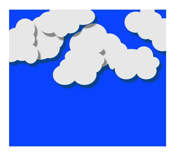 在蓝色的纸白云 — 图库矢量图片#