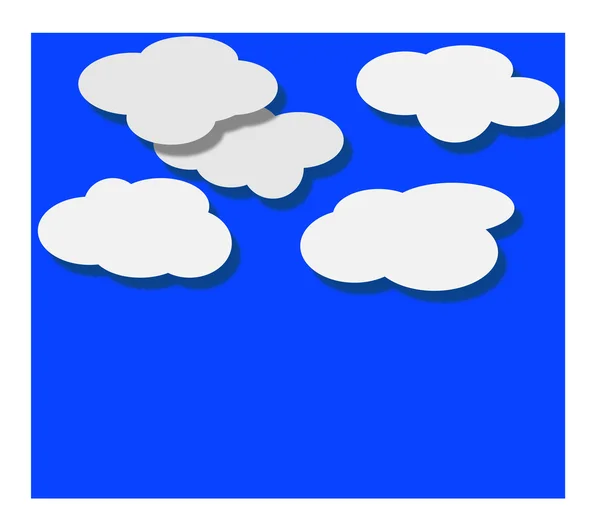 蓝色背景上的纸白云 — 图库矢量图片#