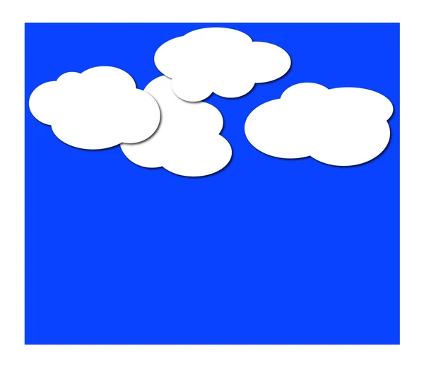 蓝色背景上的纸白云 — 图库矢量图片#