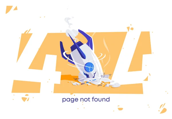Wektorowa Ilustracja Błędu Strony Internetowej 404 Strona Nie Znaleziona Upadłą — Wektor stockowy