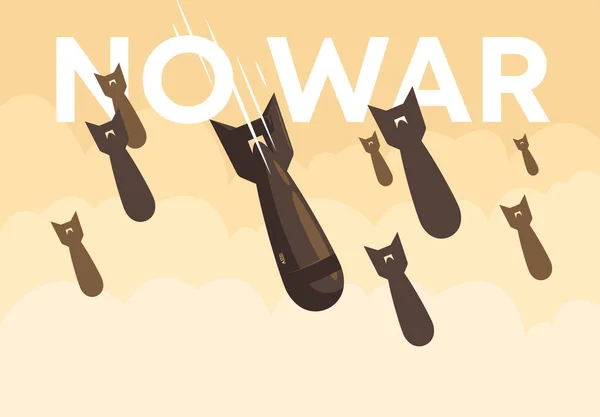 Векторная Иллюстрация Падения Воздушных Бомб Никакой Войны Лицензионные Стоковые Иллюстрации