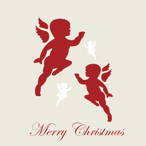 红色圣诞天使 — — 快乐的圣诞节 — 图库矢量图片