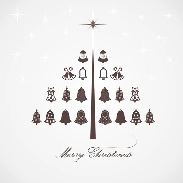 Diseño estilizado Árbol de Navidad con campanas — Archivo Imágenes Vectoriales