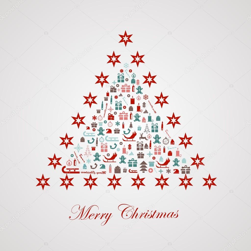 Albero di Natale stilizzato disegno — Vettoriale Stock