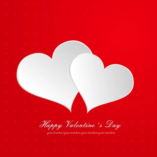 Happy Valentine's Day lettering Greeting Card on red — Stock Vector