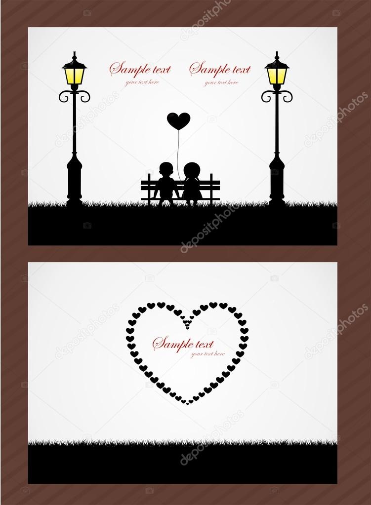Vector wedding card or invitation with children