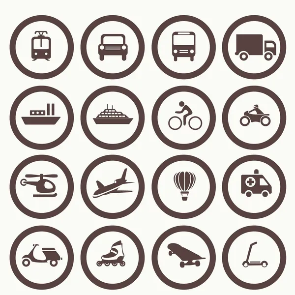 Transport ikoner designelement Royaltyfria illustrationer
