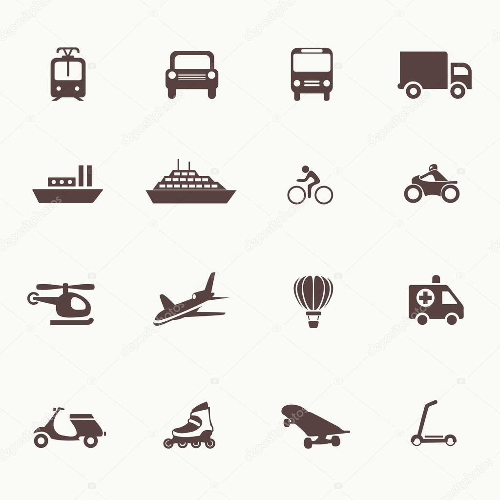 Transportation icons design elements