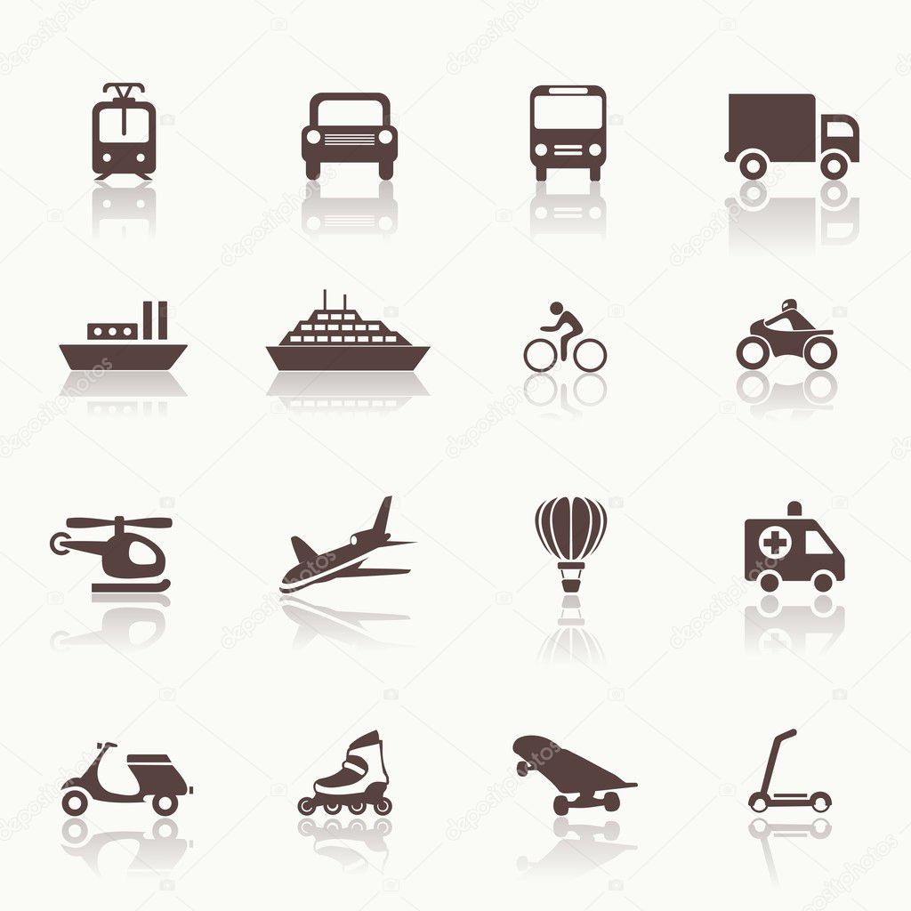 Transportation icons design elements